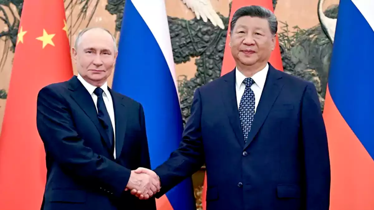 Xi Jinping and Vladimir Putin meeting